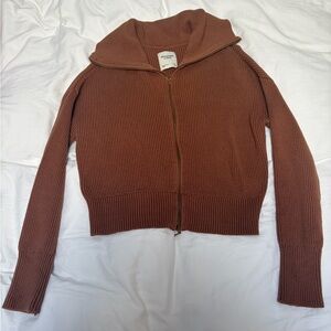Abercrombie & Fitch Brown Zip-Up Cardigan